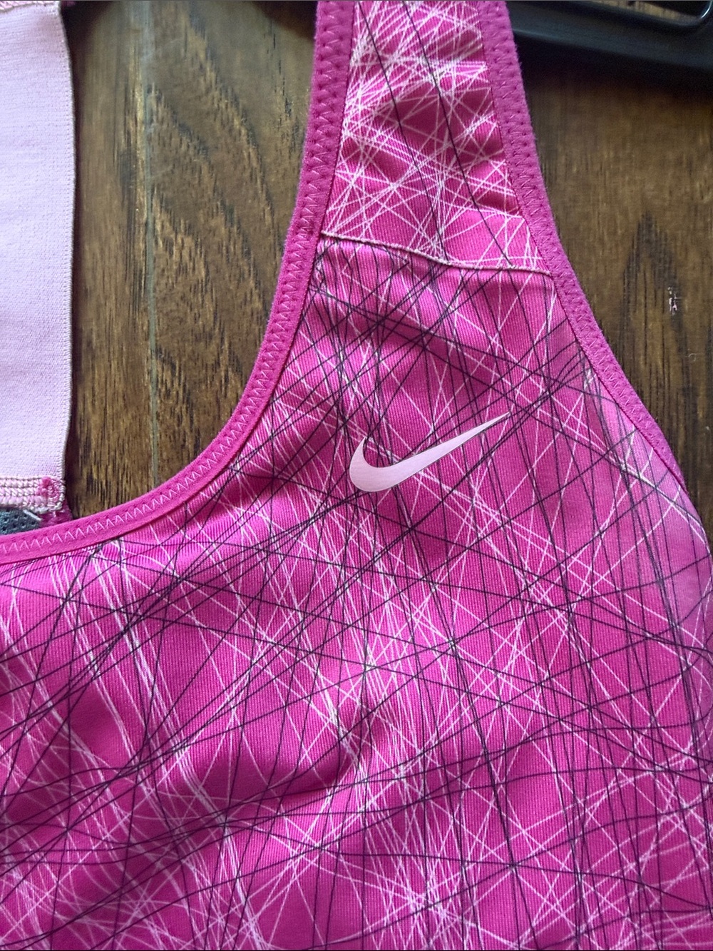 Nike Women's Pink Abstract Racerback Tank, size small - Picture 2 of 7